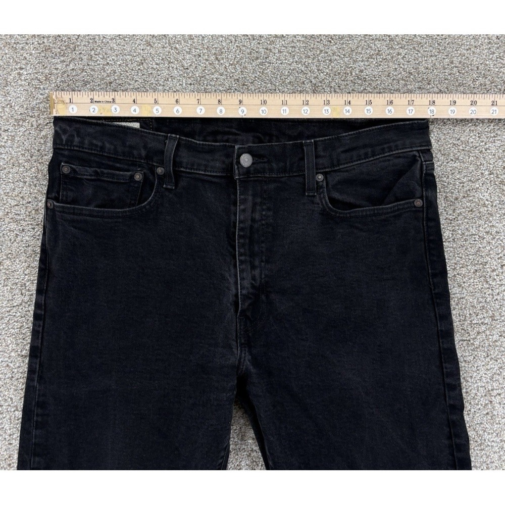 Levi's 502 Premium Taper Fit Jeans Mens 36x30 Black Knight Stretch (29" Inseam) - Picture 8 of 12